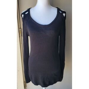 Venus Sweater Womens Small Black Long Sleeve Open Detail Sleeve‎